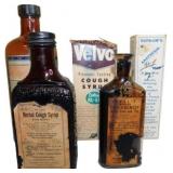 5 Antique Medicine Bottles and Packaging, Various