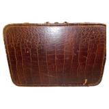 Vintage Top Grain Cowhide Suitcase with Crocodile