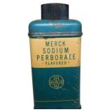 Vintage Merck Sodium Perborate Flavored Tin Contai