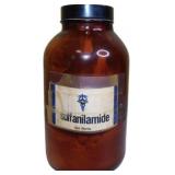 Vintage Amber Glass Jar Labeled 'Sulfanilamide' -