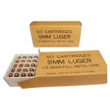 163/9 2 Boxes of 9mm Luger 115 Grain Full Metal Ca