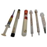 163/80 Vintage Medical Glass Syringes and Tubes