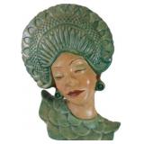 Vintage Ceramic Figure of a Woman With Textured Gr