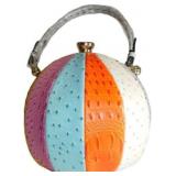 Colorful Round Bag with Embossed Pattern and Gold-