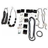 Costume Jewelry Lot with Necklaces, Earrings, and