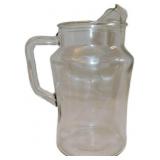 Clear Glass Pitcher With Etched Monogram and Handl