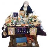 Miniature Market Stall with Merchant Doll and Asso