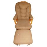 Glider Chair with Ottoman Featuring Wood Frame and