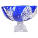 12 x 8 Inch Blue Cut-to-Clear Crystal Pedestal Bow