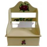 Wooden Cookbook Holder with Apple Motif and Drawer