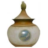 Murano Handmade Glass Jar with Lid, Decorative Hor
