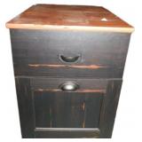 Black Two-Drawer Filing Cabinet With Brown Top, 19