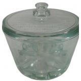 Vintage Sanitary Glass Cheese Preserver with Embos