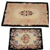 Two Floral Hooked Rugs in Sizes 30ï¿½20 and 48ï¿½30