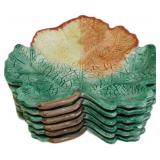 8 Fitz and Floyd Leaf-Shaped Ceramic Plates, 7.5ï¿½6