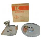 Vintage Kromex Holiday Giftware Serving Set with O
