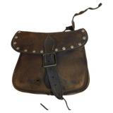 Vintage Leather Satchel Bag With Buckle Closure an