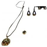 Cloisonne Enamel Jewelry Including Pendants and Ea