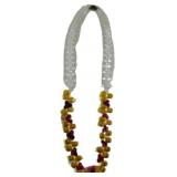 Multi-Colored Beaded Necklace with 925 Silver Clas