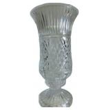Glass Pedestal Vase with Detachable Base Featuring