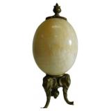 Decorative Egg on Ornate Brass Base with Elephant