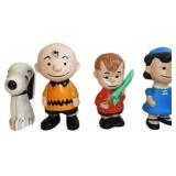 Four Peanuts Character Figurines: Snoopy, Charlie