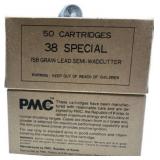 PMC .38 Special 158 Grain Lead Semi-Wadcutter Ammu