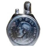 Vintage Small Lighter Featuring British Coin Desig