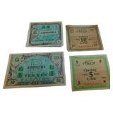 Lot of Foreign Paper Money - Military Currency and