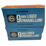 100 Rounds of GECO 9mm Luger (Parabellum) Ammuniti
