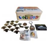 D-Day Commemorative Tin with Badges, Keychain, and