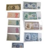 Foreign Paper Money Including Bulgarian, Indonesia