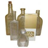 Lot of 5 Vintage Medicine Bottles, Including Embos