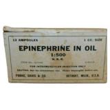Vintage Epinephrine in Oil 1:500 Ampoules by Parke