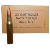 20 NATO 7.62mm Ball M80 Cartridges by PMC