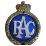 Vintage RAC Car Badge with Crown Design and Blue E