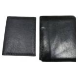 Two Black Leather Wallets with Card and ID Holder