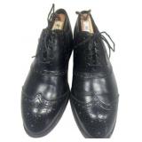 Men's Size 9 Black Leather Wingtip Golf Shoes with