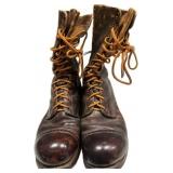 Vintage Leather Lace-Up Boots with Catï¿½s Paw Heel