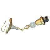 Vintage Ceiling Light Fixture with Glass and Brass
