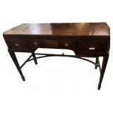 Antique Wooden Desk with Three Drawers and Crossba