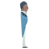 Hand-Painted Wooden Figure, 33×4, Folk Art Style