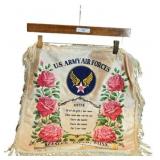 Vintage U.S. Army Air Forces Sweetheart Pillowcase