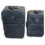 Skyline Two-Piece Black Rolling Luggage Set
