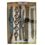 Seven Wristwatches with Various Band Styles