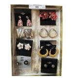 Costume Jewelry with Earrings, Necklace, and Stud