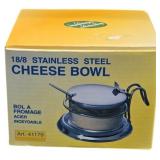 18/8 Stainless Steel Cheese Bowl with Glass Insert