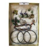 Jewelry Including Earrings, Bangles, and Brooches