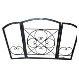 Decorative Metal Fireplace Screen with Center Scro