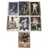 7 Autographed Baseball Cards Featuring Various Pla